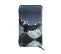 Ninainaid Eagle Under The Stars - Cartera larga de piel con estampado de estrellas, cartera grande para exteriores, portátil y práctica, adecuada tanto para hombres como para mujeres.