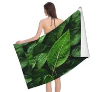 Ninainaid Toalla de baño Green Leaf Nature. Toalla de baño estampada para mujer, microfibra de secado rápido, 100% poliéster, toalla de viaje, playa y piscina.