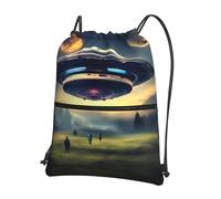 Ninainaid UFO Landing - Mochila con cordón y cremallera para gimnasio, compras, deporte, yoga.