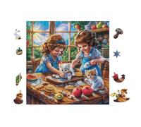 Niñas Baking Puzzle 100 Piezas Cartón Blanco Premium para Expertos Vacaciones Fines Semana Hobby Y Ocio Regalo Navideño 28x28cm