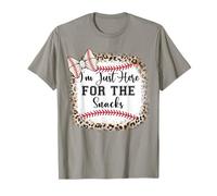 Niñas Béisbol Hermana Estoy Aquí para Snacks Béisbol Divertido Camiseta
