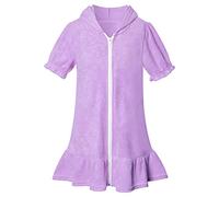 Niñas con Capucha Zip Coverups Swim Beach Cover Up Algodón Verano Manga Corta Traje de baño con Capucha Albornoz Vestido de Playa Mujer Boda Faldas Tubo Lentejuelas