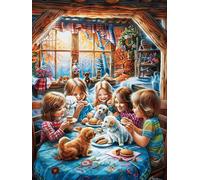 Niñas con Perros Rompecabezas 300 Piezas Cartón para Parejas Cuentos de Hadas de Animales y Plantas Actividad Tiempo Libre Terapia Relajación Decoración Salón Regalo Sorpresa 300 PCS