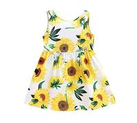 Niñas Falda Niño Impreso Bebé Vestidos Niños Sin Mangas Girasol 16Y Ropa Princesa Niñas Vestidos Baile Infantil
