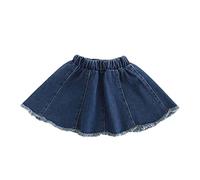 Niñas Falda Vaquera Faldas Cortas Cintura Alta Faldas De Mezclilla Plisada Azul 110CM