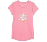 Niñas Fútbol Viernes Noche Luces Game Day Spirit Camiseta, Niñas, Rosado, Pequeña