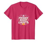 Niñas Fútbol Viernes Noche Luces Game Day Spirit Camiseta, Niños, Rojo Jaspeado, 10 años