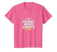 Niñas Fútbol Viernes Noche Luces Game Day Spirit Camiseta, Niños, Rosa Jaspeado, 8 años