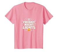 Niñas Fútbol Viernes Noche Luces Game Day Spirit Camiseta, Niños, Rosado, 10 años