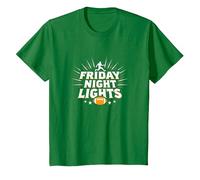 Niñas Fútbol Viernes Noche Luces Game Day Spirit Camiseta, Niños, Verde Kelly, 10 años