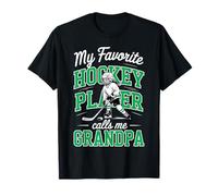 Niñas Hockey Abuelo Mi Jugador Favorito me Llama Verde Camiseta