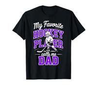 Niñas Hockey Papá Mi Jugador Favorito me Llama papá púrpura Camiseta
