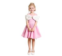 Niñas Lazo Blanco Sin Mangas Una Línea Festiva Varios Colores Fiesta Partes Vestido de Fiesta, Rosa., 5-6 años