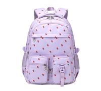 Niñas Mochila Escuela Primaria Fresa Patrón Daypack Nylon Junior Middle School Cool Mochilas para Adolescentes Niñas Impermeable, morado, Einheitsgröße, Mochilas daypack