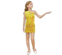 Niñas Moda Metálica Leopardo Estampado Lentejuelas Slip Vestido Sin Mangas Correa De Espaguetis Mini Vestido De Fiesta Para Niños Pequeños, dorado, 7-8 años