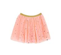 Niñas Pequeñas Niñas Falda Tul Lentejuelas Starry Moon Falda Princesa Mini Falda Brillante Falda Tutu Falda Ballet con Cintura Elástica Dulce Precioso Suave - Naranja Talla 3-4 años
