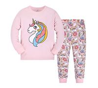 Niñas Pijamas de Navidad Unicornio Ropa de Dormir 2 unids Manga Larga Tops + Pantalones Pjs Conjuntos para Niñas Niño Tamaño 4-5 Años 5T Navidad el Dia de Acción de Gracias Regalo
