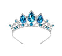 Niñas Princesa Enredados Cristal Rhinestone Cosplay Diadema Corona Para Prom Halloween Cumpleaños Fiesta de Disfraces (Azul 3)