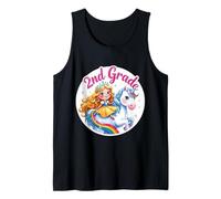 Niñas Princesa Montando Unicornio 2do Grado Regreso A Camiseta sin Mangas