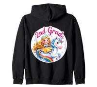 Niñas Princesa Montando Unicornio 2do Grado Regreso A Sudadera con Capucha