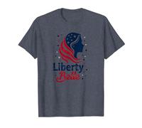 Niñas Rojo Blanco Azul Liberty Belle Patriotic Stars Camiseta, Hombre, Azul Jaspeado, XXL