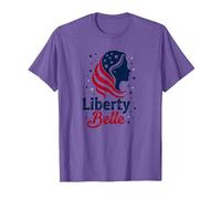 Niñas Rojo Blanco Azul Liberty Belle Patriotic Stars Camiseta, Hombre, Morado Jaspeado, XXL