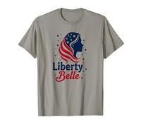 Niñas Rojo Blanco Azul Liberty Belle Patriotic Stars Camiseta, Hombre, Pizarra, 3XL