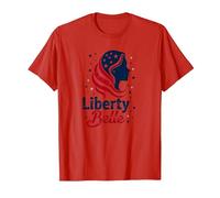 Niñas Rojo Blanco Azul Liberty Belle Patriotic Stars Camiseta, Hombre, Rojo, XXL