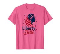 Niñas Rojo Blanco Azul Liberty Belle Patriotic Stars Camiseta, Hombre, Rosa Jaspeado, XXL