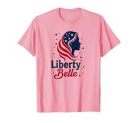 Niñas Rojo Blanco Azul Liberty Belle Patriotic Stars Camiseta, Hombre, Rosado, 3XL