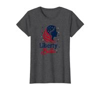 Niñas Rojo Blanco Azul Liberty Belle Patriotic Stars Camiseta, Mujer, Jaspeado Oscuro, XL