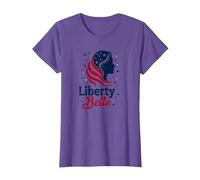 Niñas Rojo Blanco Azul Liberty Belle Patriotic Stars Camiseta, Mujer, Morado Jaspeado, XXL