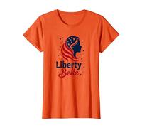 Niñas Rojo Blanco Azul Liberty Belle Patriotic Stars Camiseta, Mujer, Naranja, S