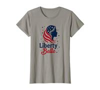 Niñas Rojo Blanco Azul Liberty Belle Patriotic Stars Camiseta, Mujer, Pizarra, XL