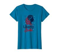 Niñas Rojo Blanco Azul Liberty Belle Patriotic Stars Camiseta, Mujer, Zafiro, XL