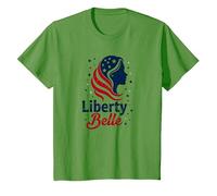 Niñas Rojo Blanco Azul Liberty Belle Patriotic Stars Camiseta, Niños, Hierba, 4 años
