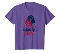 Niñas Rojo Blanco Azul Liberty Belle Patriotic Stars Camiseta, Niños, Morado Jaspeado, 2 años