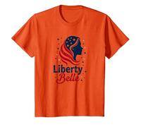 Niñas Rojo Blanco Azul Liberty Belle Patriotic Stars Camiseta, Niños, Naranja, 8 años
