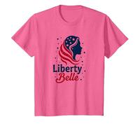 Niñas Rojo Blanco Azul Liberty Belle Patriotic Stars Camiseta, Niños, Rosa Jaspeado, 8 años