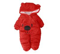 Niñas ropa 1 año de dibujos animados oso niño terciopelo ropa de las niñas sólido mameluco Jumpang bebé niñas trajes y conjunto Chándal niños 146, rojo, 6-9 meses