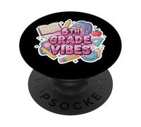 Niñas Sexto Grado Vibes Volver a Clases Año Estudiante Maestra PopSockets PopGrip Adhesivo