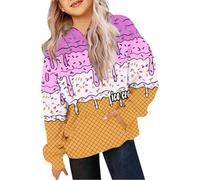 Niñas Sudaderas sin Capucha Sudadera con Capucha Perdida Forro Polar Casual Top Jersey Manga Larga Cuello Redondo Estampado Lindo Pullover de Algodón para Niña Suéter Polar Sudadera Sport Moda Ropa