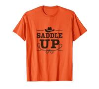 Niñas Western Saddle Up Cowgirl Rodeo Adventure Camiseta, Hombre, Naranja, 3XL