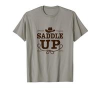 Niñas Western Saddle Up Cowgirl Rodeo Adventure Camiseta, Hombre, Pizarra, XXL