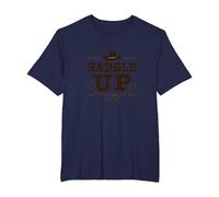 Niñas Western Saddle Up Cowgirl Rodeo Adventure Camiseta, Hombre Tallas Grandes, Azul Marino, 6X Alto