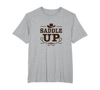 Niñas Western Saddle Up Cowgirl Rodeo Adventure Camiseta, Hombre Tallas Grandes, Gris Jaspeado, 6X Alto
