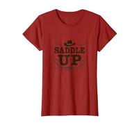 Niñas Western Saddle Up Cowgirl Rodeo Adventure Camiseta, Mujer, Arándano, M