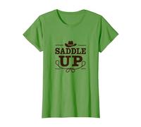 Niñas Western Saddle Up Cowgirl Rodeo Adventure Camiseta, Mujer, Hierba, 3XL