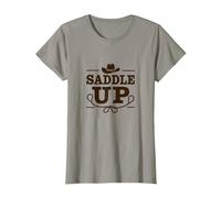 Niñas Western Saddle Up Cowgirl Rodeo Adventure Camiseta, Mujer, Pizarra, XL