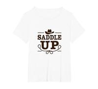 Niñas Western Saddle Up Cowgirl Rodeo Adventure Camiseta, Mujer Tallas Grandes, Blanco, 6XL Grande